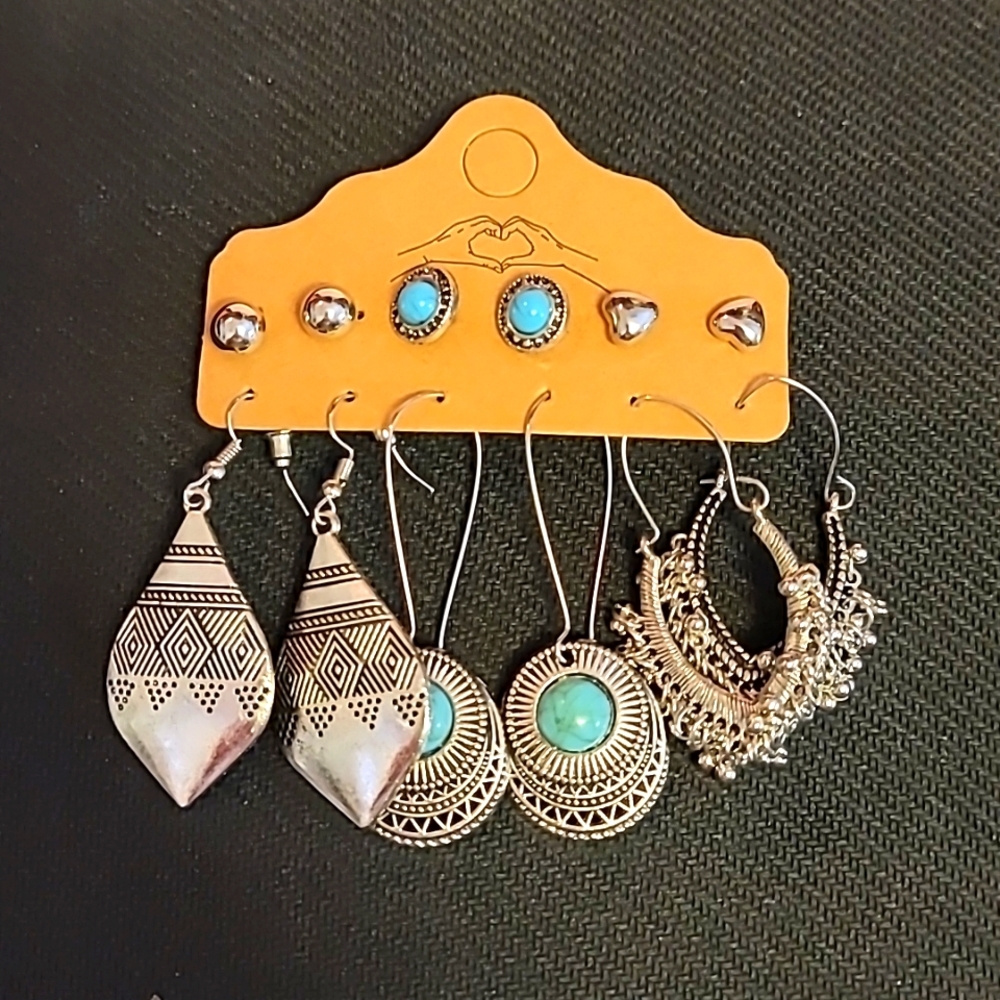Womens earrings 6 pairs